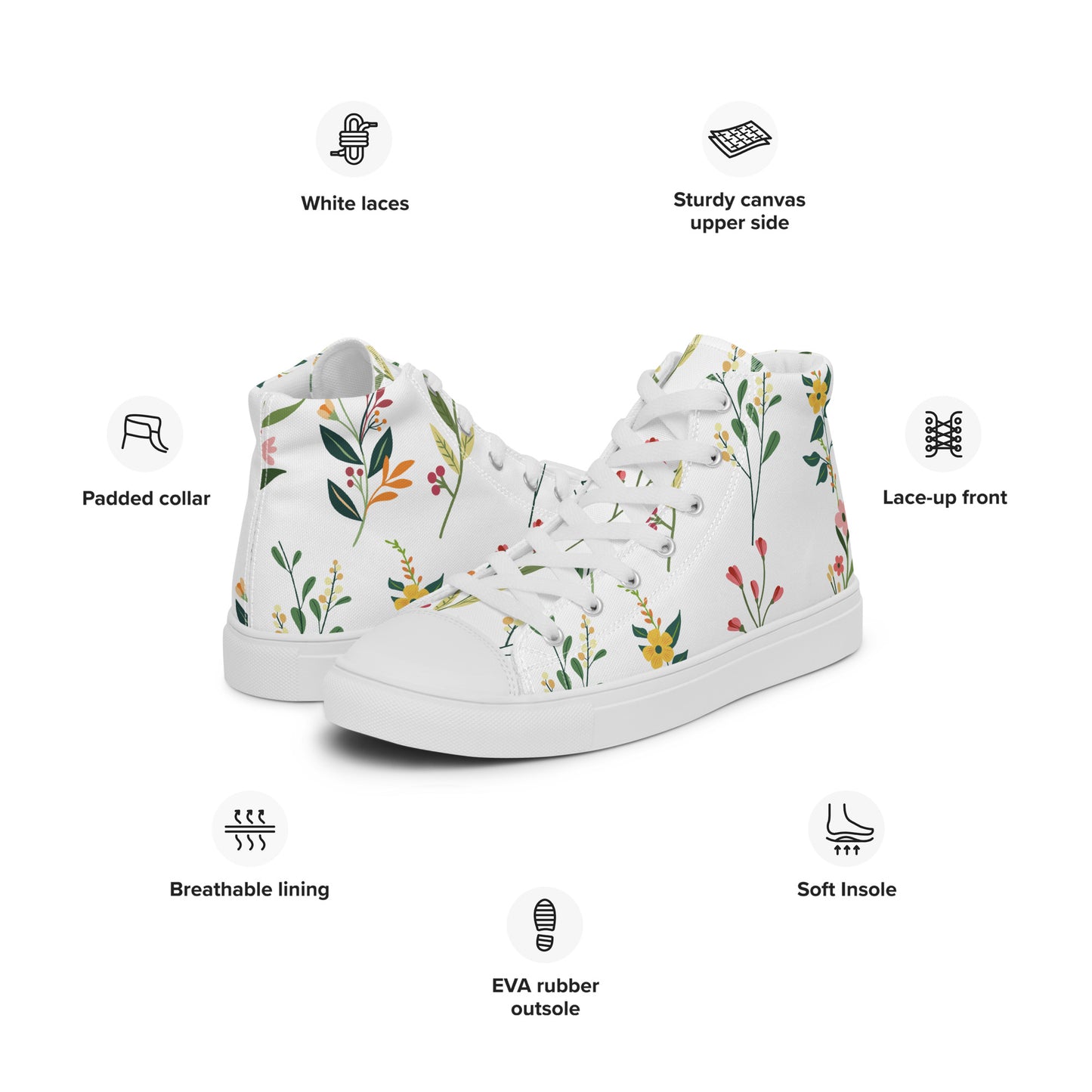 Blossom Breeze High-Top Canvas Sneakers