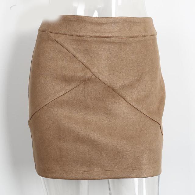 Retro Chic Suede Pencil Skirt