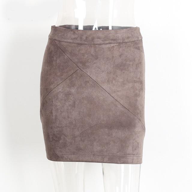 Retro Chic Suede Pencil Skirt