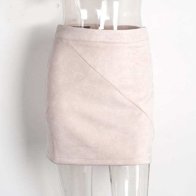 Retro Chic Suede Pencil Skirt