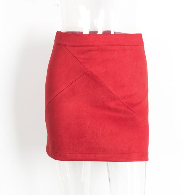 Retro Chic Suede Pencil Skirt