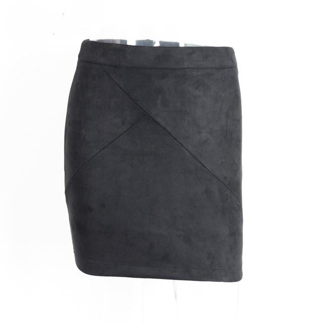 Retro Chic Suede Pencil Skirt